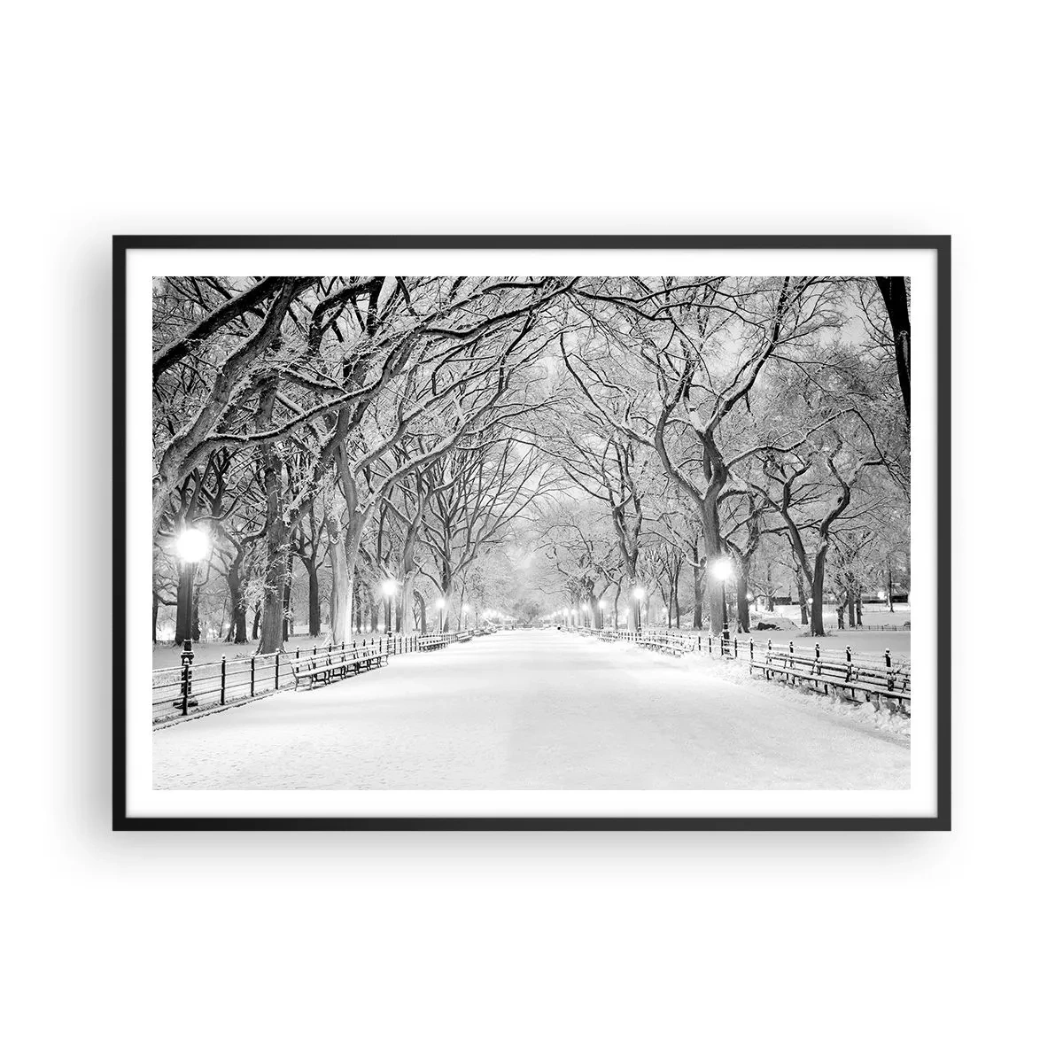 Poster în ramă neagră - Cele patru anotimpuri – iarna - 100x70 cm