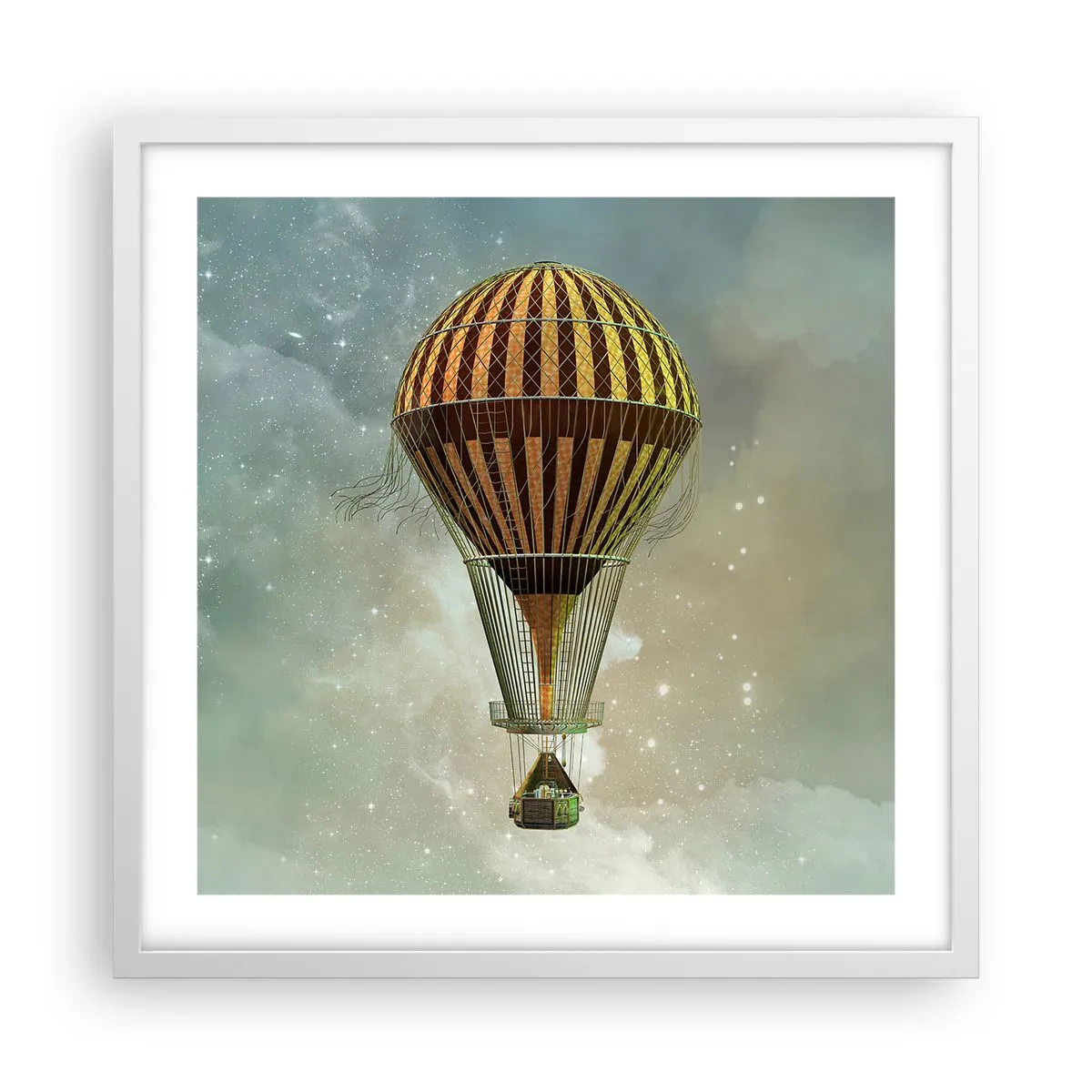 Poster în ramă albă - Zboruri de pionierat - 50x50 cm