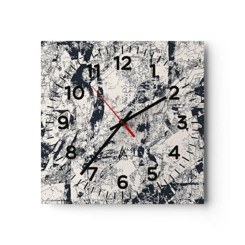 Ceas de perete - Ceas pe sticlă - Întrepătrunderea contrariilor - 40x40 cm