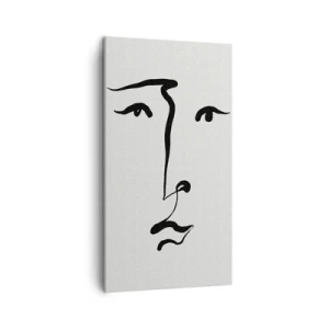 Tablou pe pânză - Portret tras cu o linie - 45x80 cm