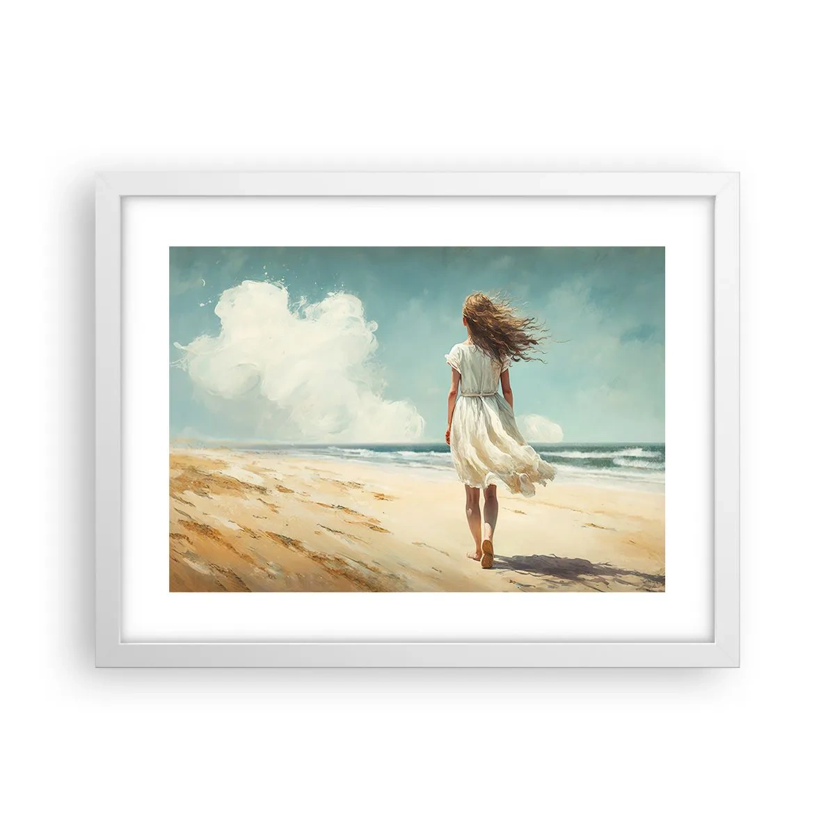 Poster în ramă albă - Vreau să întâlnesc soarele și vântul - 40x30 cm