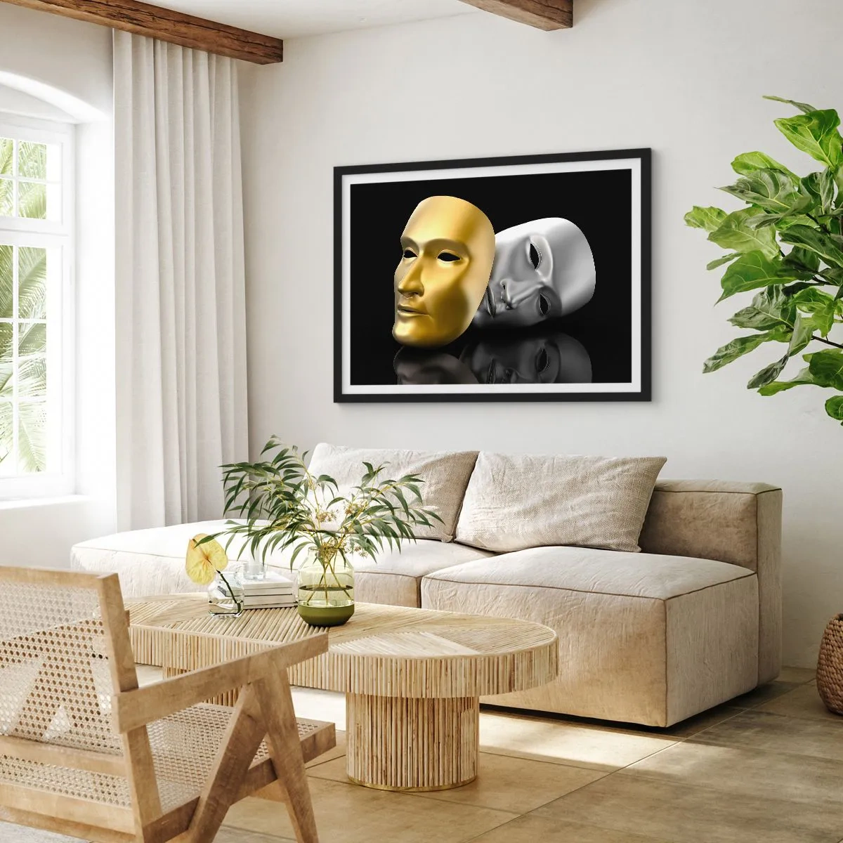 Poster în ramă neagră - Viața este teatru - 100x70 cm