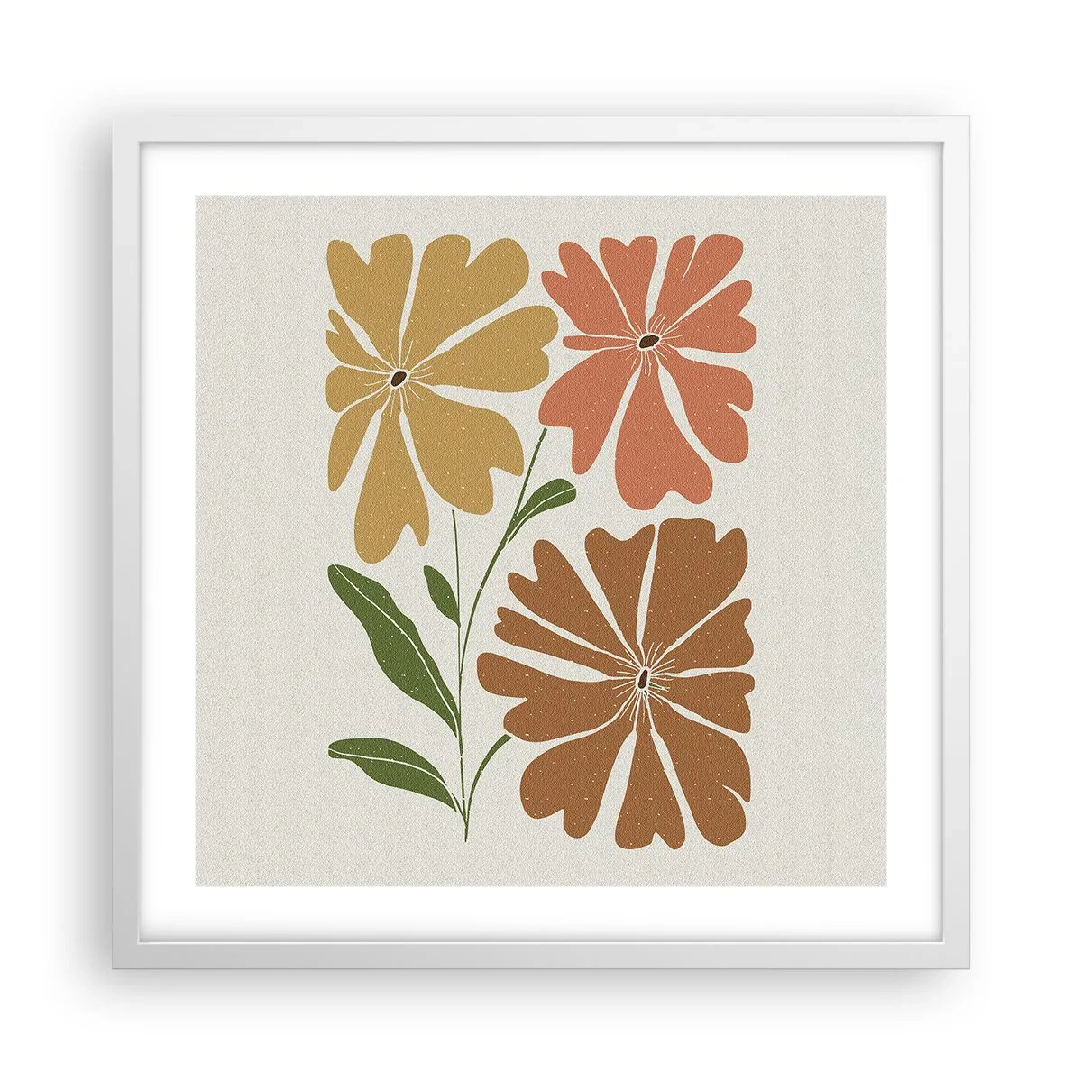 Poster în ramă albă - Natură și geometrie - 50x50 cm