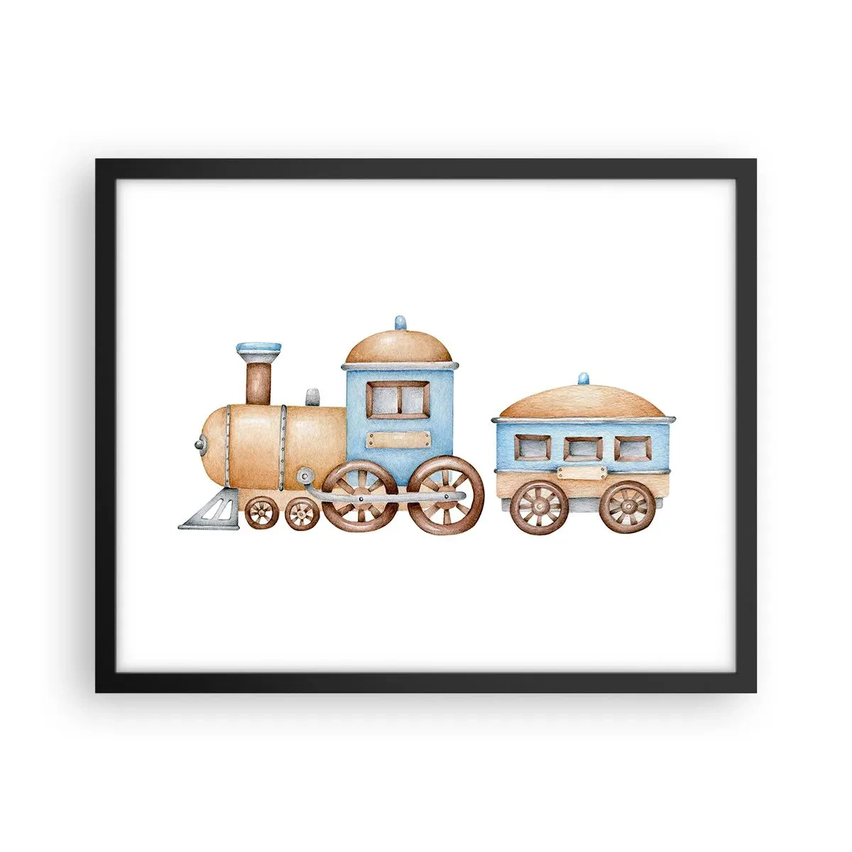 Poster în ramă neagră - Trenulețul din copilărie - 50x40 cm