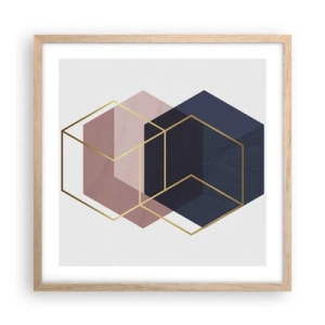 Poster în ramă de stejar deschis - Puterea simplității - 50x50 cm