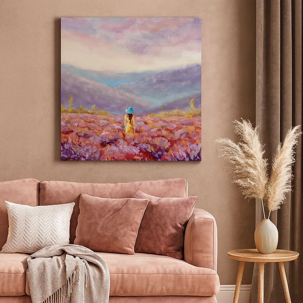 Tablou pe pânză - Într-o lume de lavandă - 30x30 cm