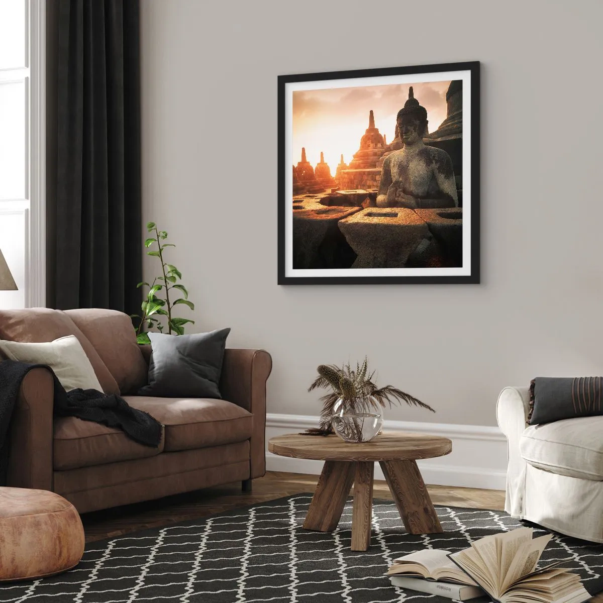 Poster în ramă neagră - Vreme de mare înțelepciune - 40x40 cm