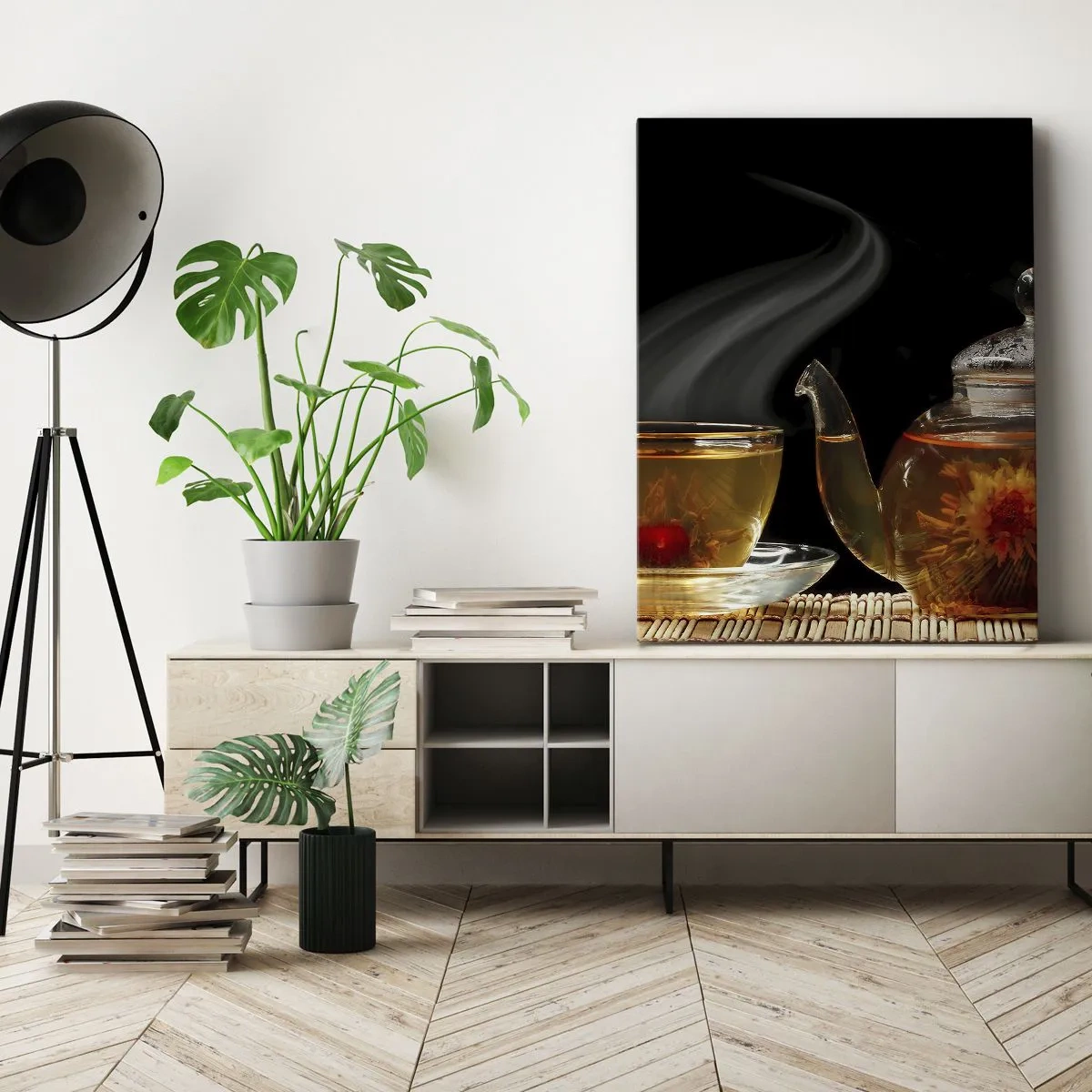 Tablou pe pânză - Magia și arta preparării ceaiului - 45x80 cm