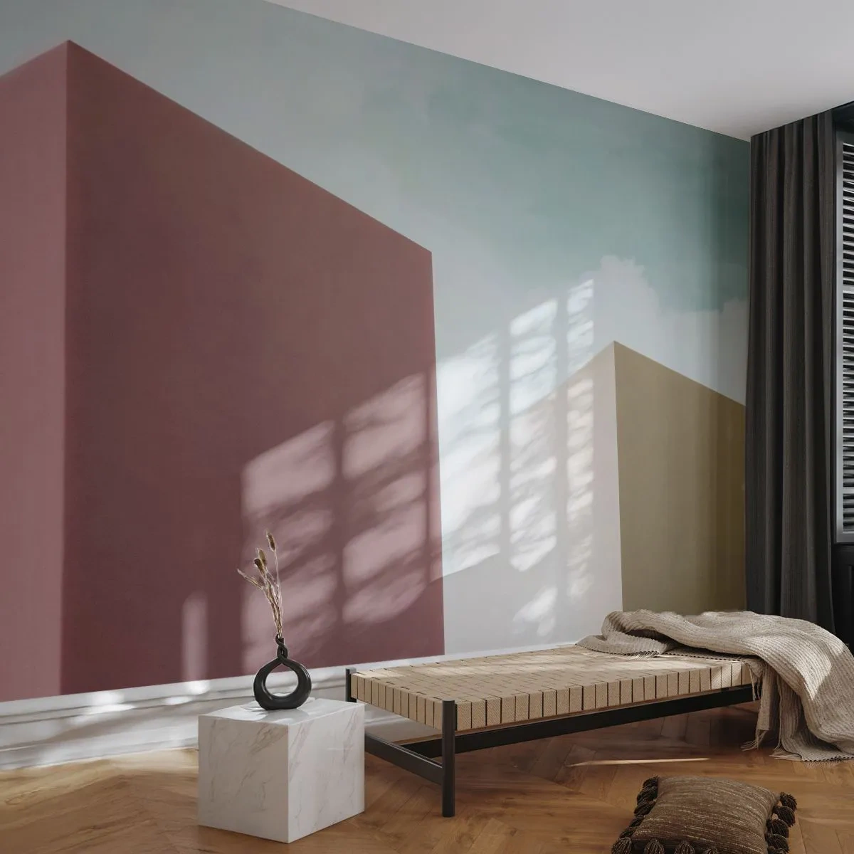 Tapet Premium Canvas - Geometria unei veri însorite - Clădiri, Arhitectură, Tridimensional - 300x210 cm