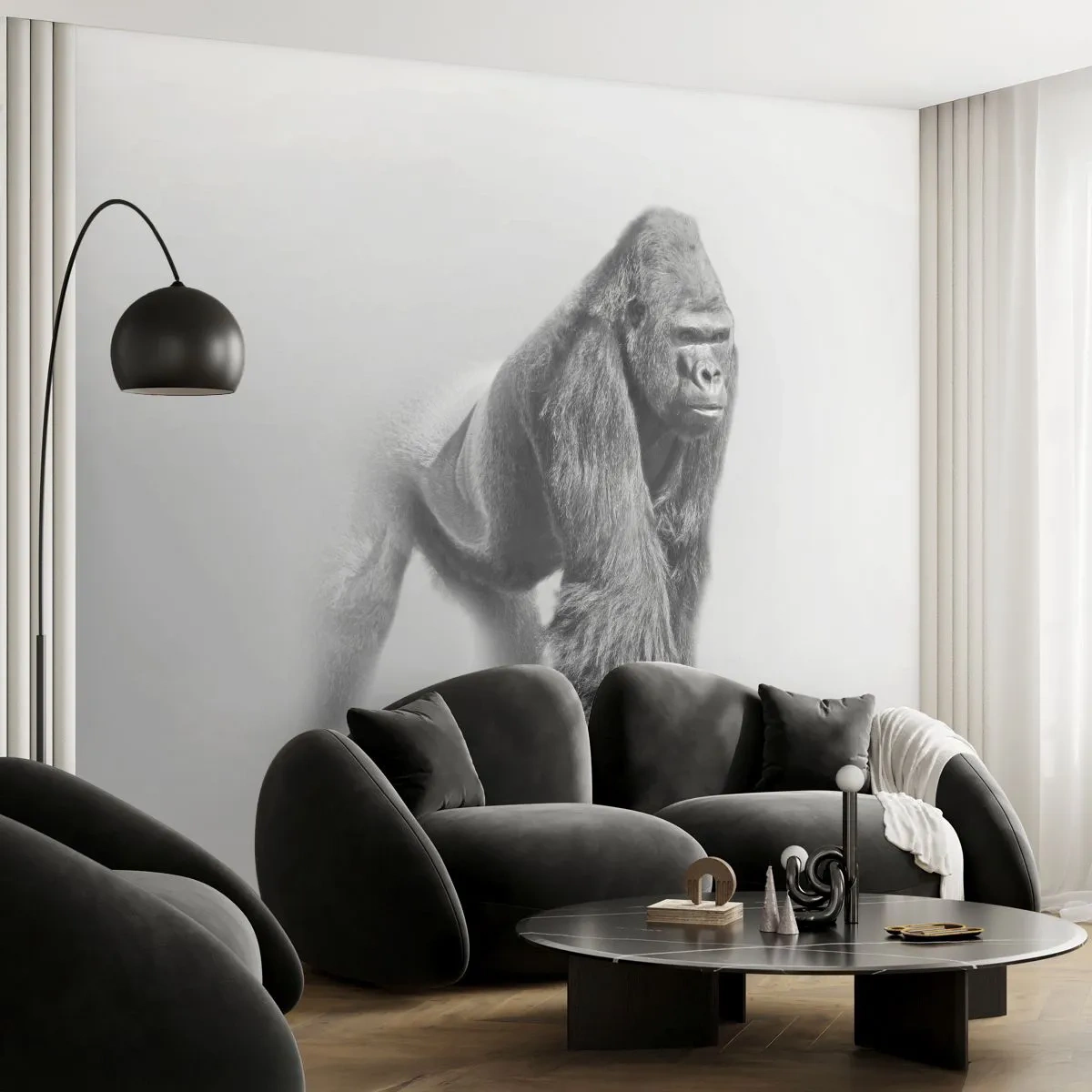 Tapet Standard Eco - Încrezător în puterea lui - Animale, Gorilă, Maimuţă - 200x140 cm