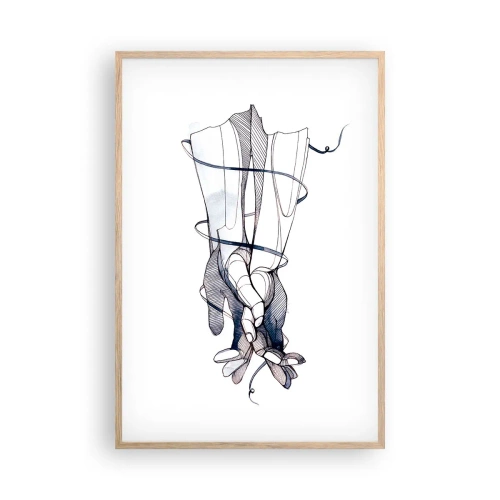 Poster în ramă de stejar deschis - Un studiu al atingerii - 61x91 cm