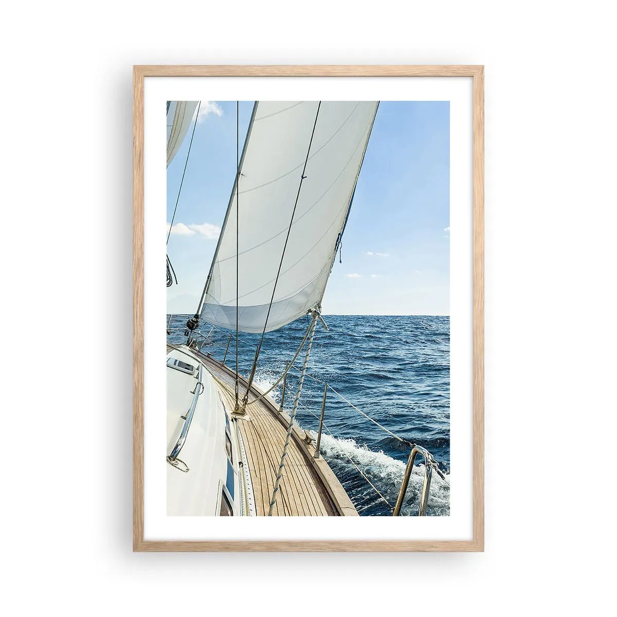 Poster în ramă de stejar deschis - Ahoy aventura - 50x70 cm