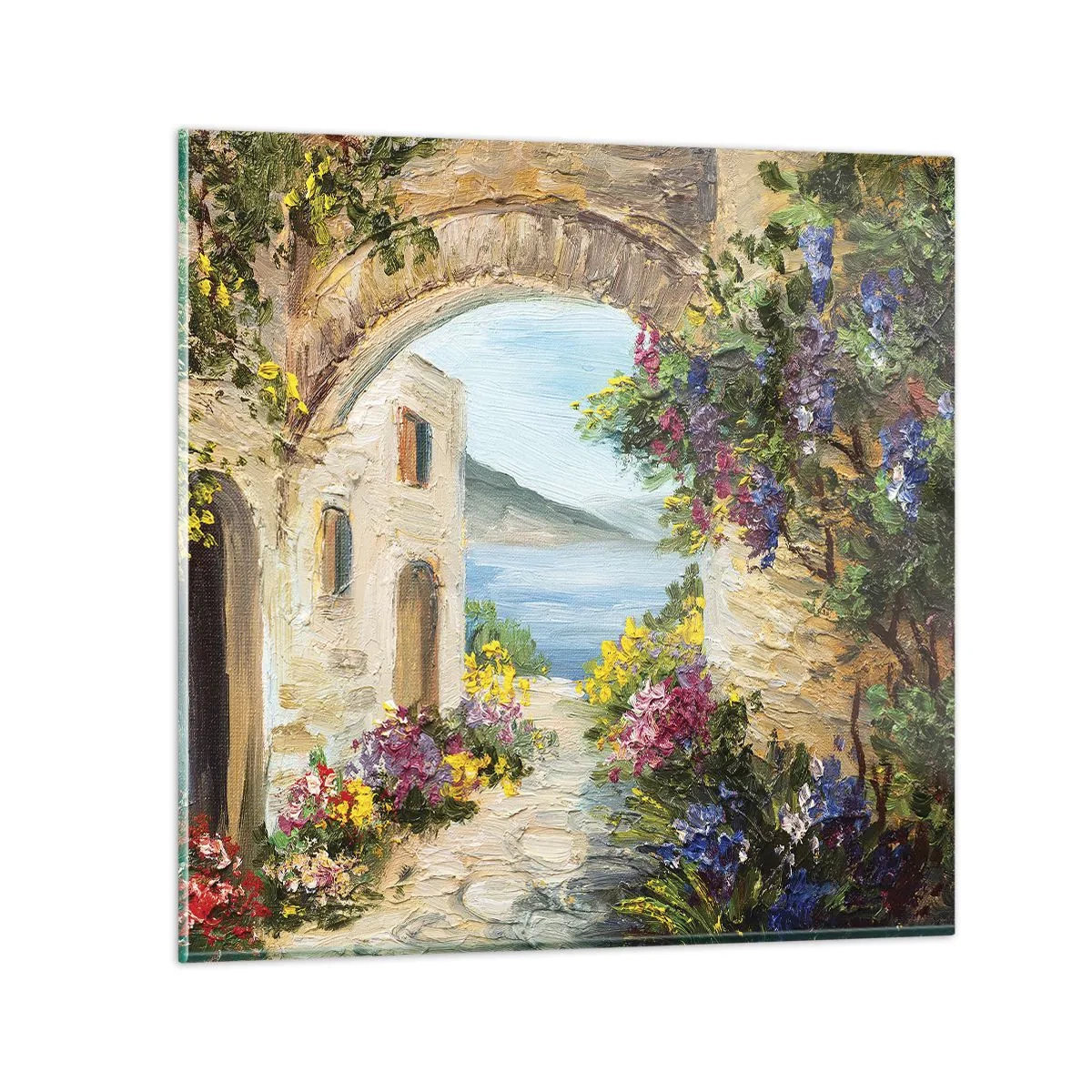 Tablou pe sticlă - Farmecul peisajului de coastă - 70x70 cm