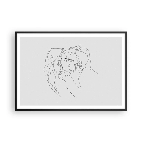 Poster în ramă neagră - Cu aceeași linie - 100x70 cm