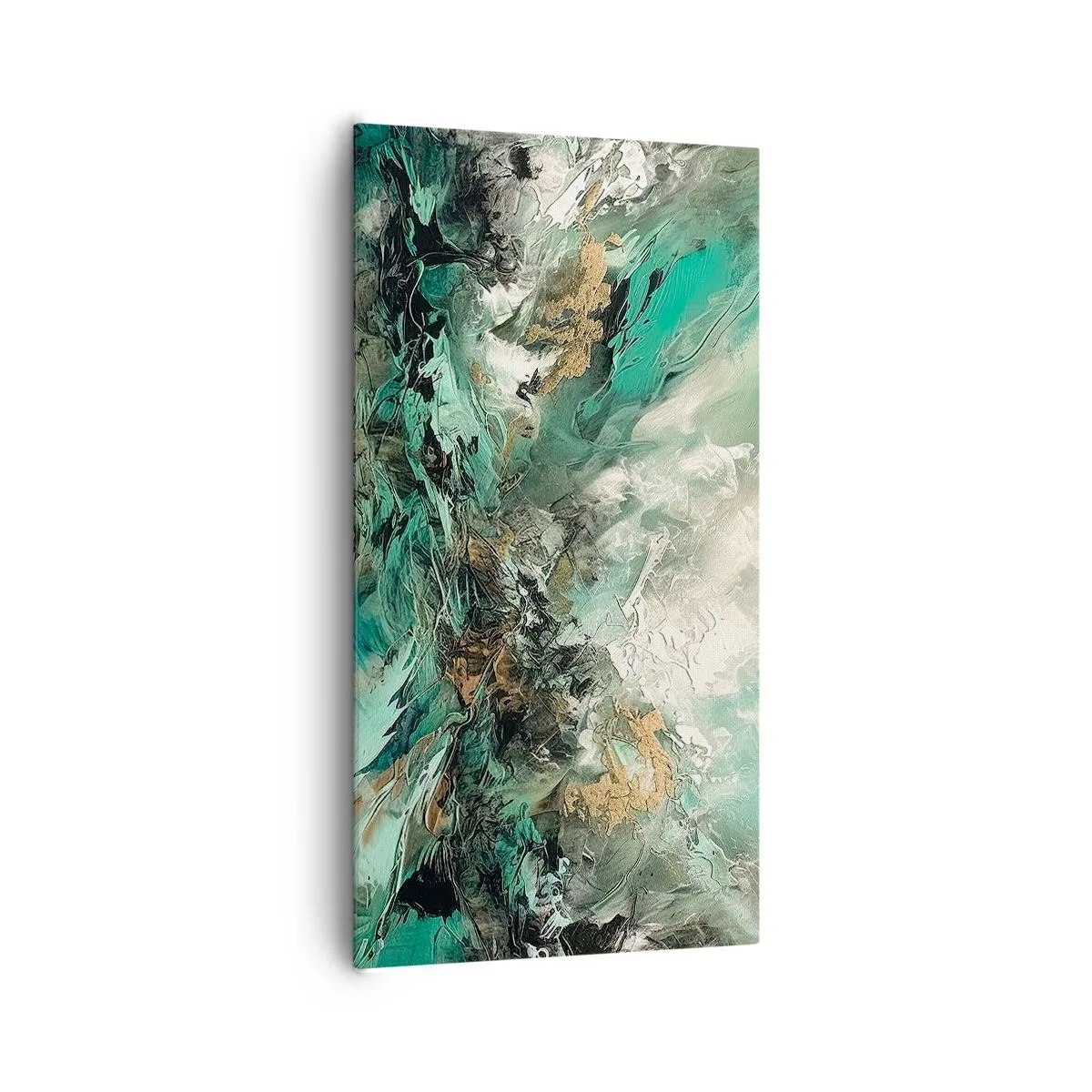 Tablou pe pânză - Fierbere negru-smarald - 65x120 cm