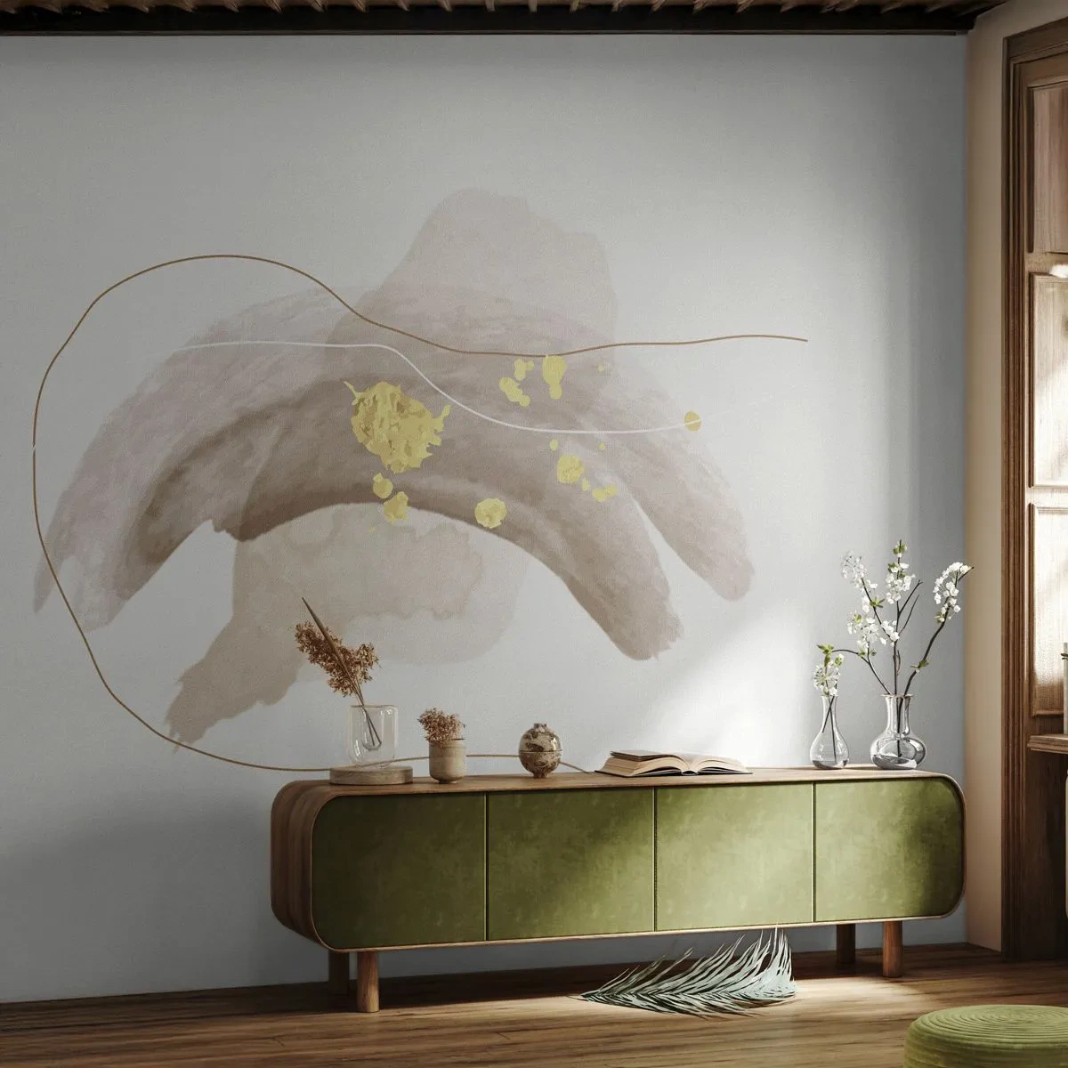 Tapet Premium Sand - Întâlnite în spațiu - Abstracția, Bucată, Model modern - 100x70 cm