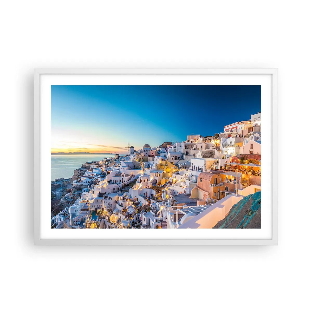 Poster în ramă albă - Esența grecității - 70x50 cm