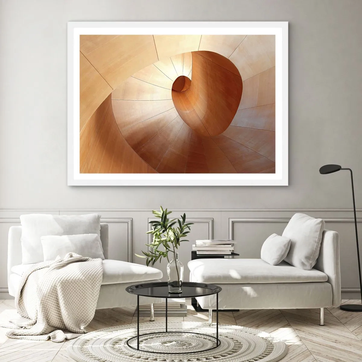 Poster în ramă albă - Serpentină arhitecturală - 91x61 cm