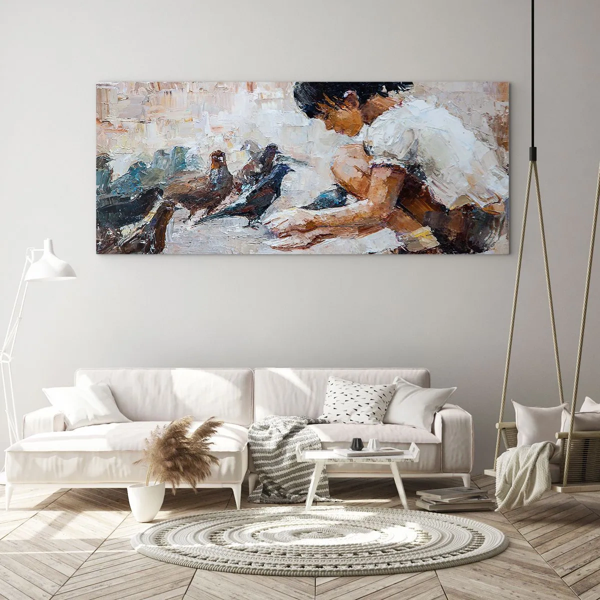 Tablou pe sticlă - Cei mici și cei mai cuminți - 90x30 cm