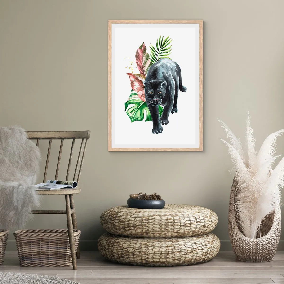 Poster în ramă de stejar deschis - Sălbăticia inimii - 70x100 cm