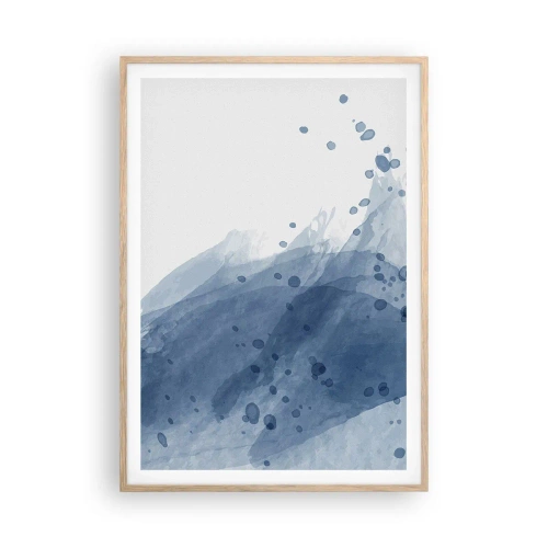 Poster în ramă de stejar deschis - Tul albastru - 70x100 cm