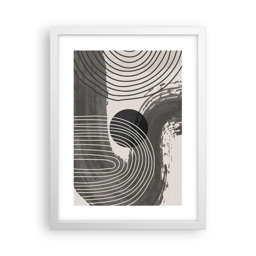 Poster în ramă albă - Ovalul câștigă - 30x40 cm