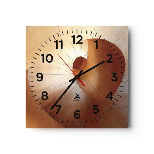 Ceas de perete - Ceas pe sticlă - Serpentină arhitecturală - 30x30 cm