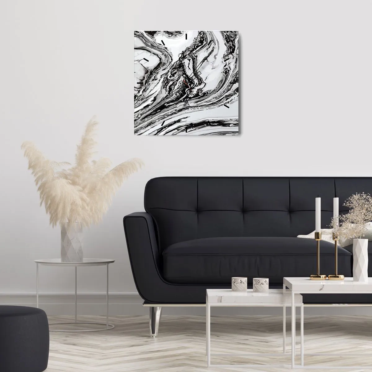 Ceas de perete - Ceas pe sticlă - La început a fost haos - 40x40 cm