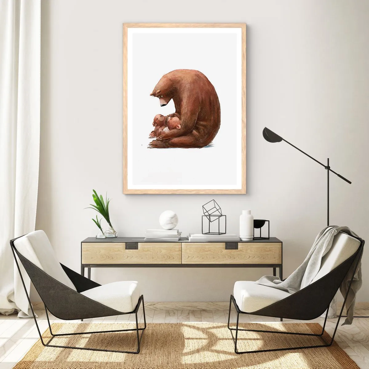 Poster în ramă de stejar deschis - Vise plăcute, copii - 50x70 cm