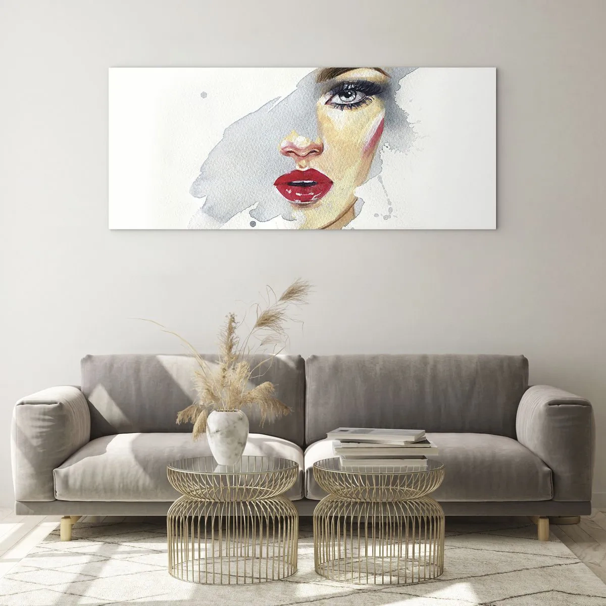 Tablou pe sticlă - Reflecție într-o picătură de apă - 100x40 cm