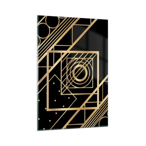 Tablou pe sticlă - Geometrie de aur - 80x120 cm