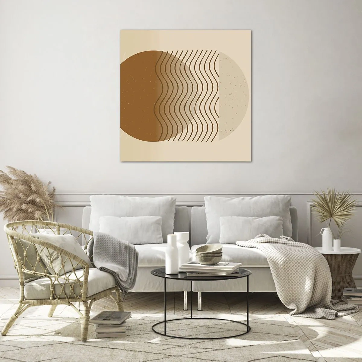 Tablou pe sticlă - Despre originea figurilor geometrice - 50x50 cm