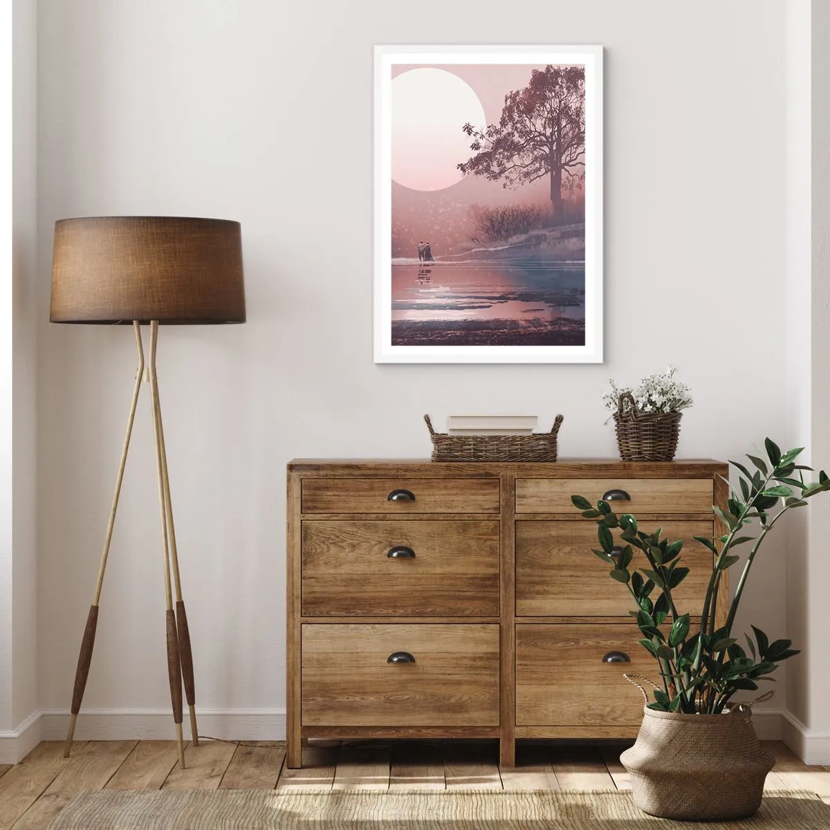 Poster în ramă albă - Minuni nocturne - 30x40 cm