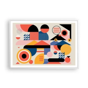 Poster în ramă albă - Compoziție: joacă-te - 100x70 cm