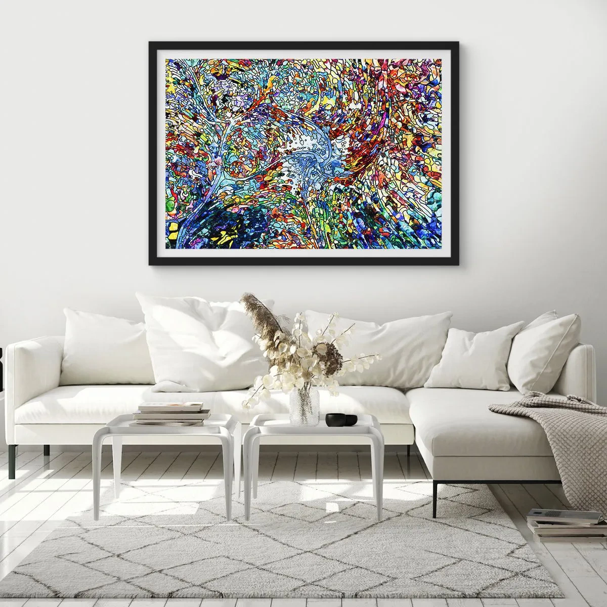 Poster în ramă neagră - Vitraliu de picături - 40x30 cm