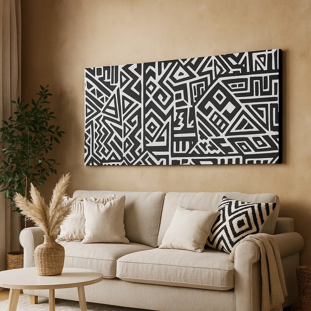 Tablou pe pânză - Compoziție precolumbiană - 30x30 cm