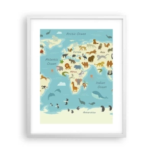 Poster în ramă albă - Vecini buni - 40x50 cm