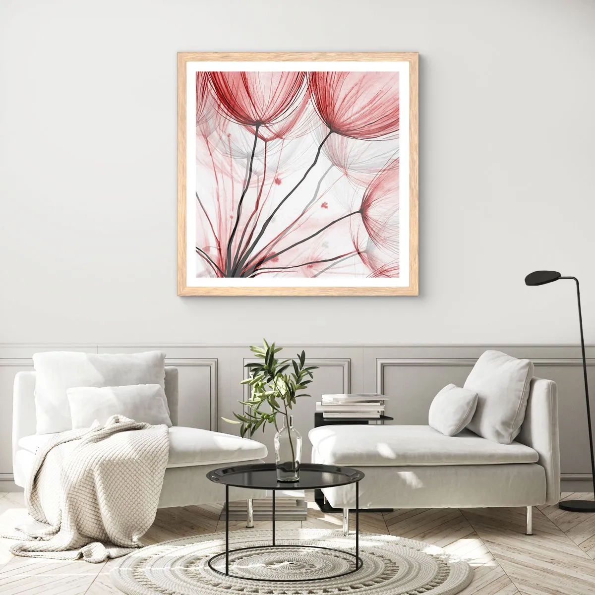 Poster în ramă de stejar deschis - Înainte de plecare - 60x60 cm