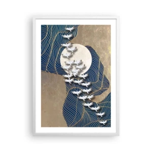 Poster în ramă albă - Libertate, rătăcire, comunitate - 50x70 cm