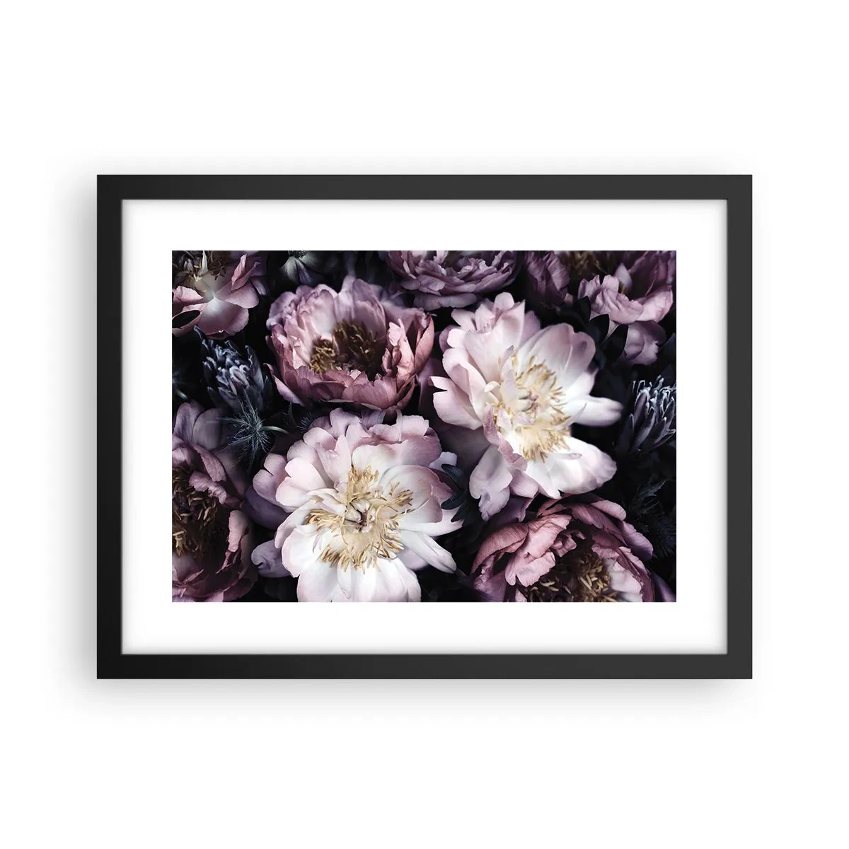 Poster în ramă neagră - Buchet în stil vechi - 40x30 cm