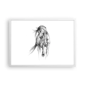 Poster în ramă albă - Într-un trap grațios - 70x50 cm
