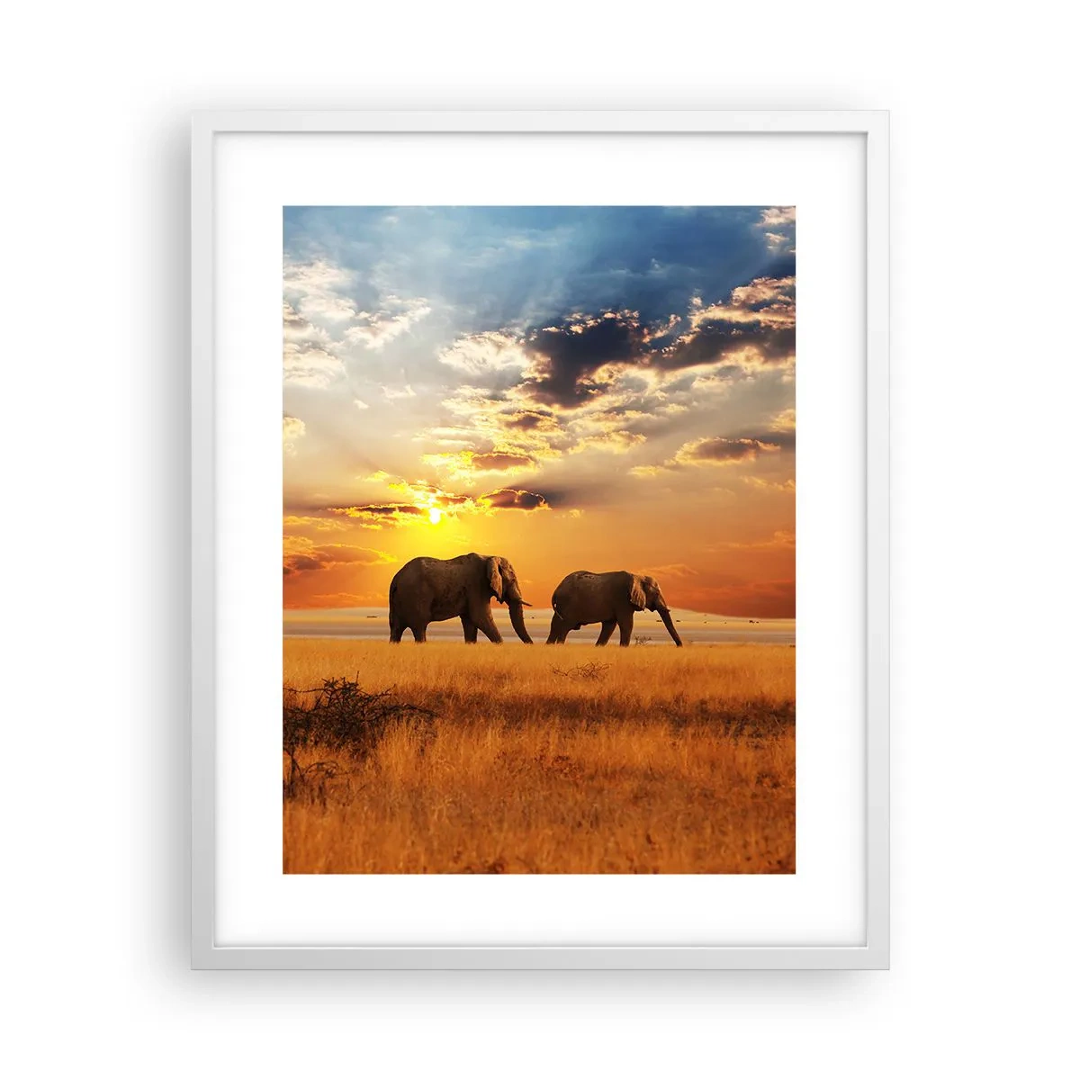 Poster în ramă albă - Plimbare în familie - 40x50 cm