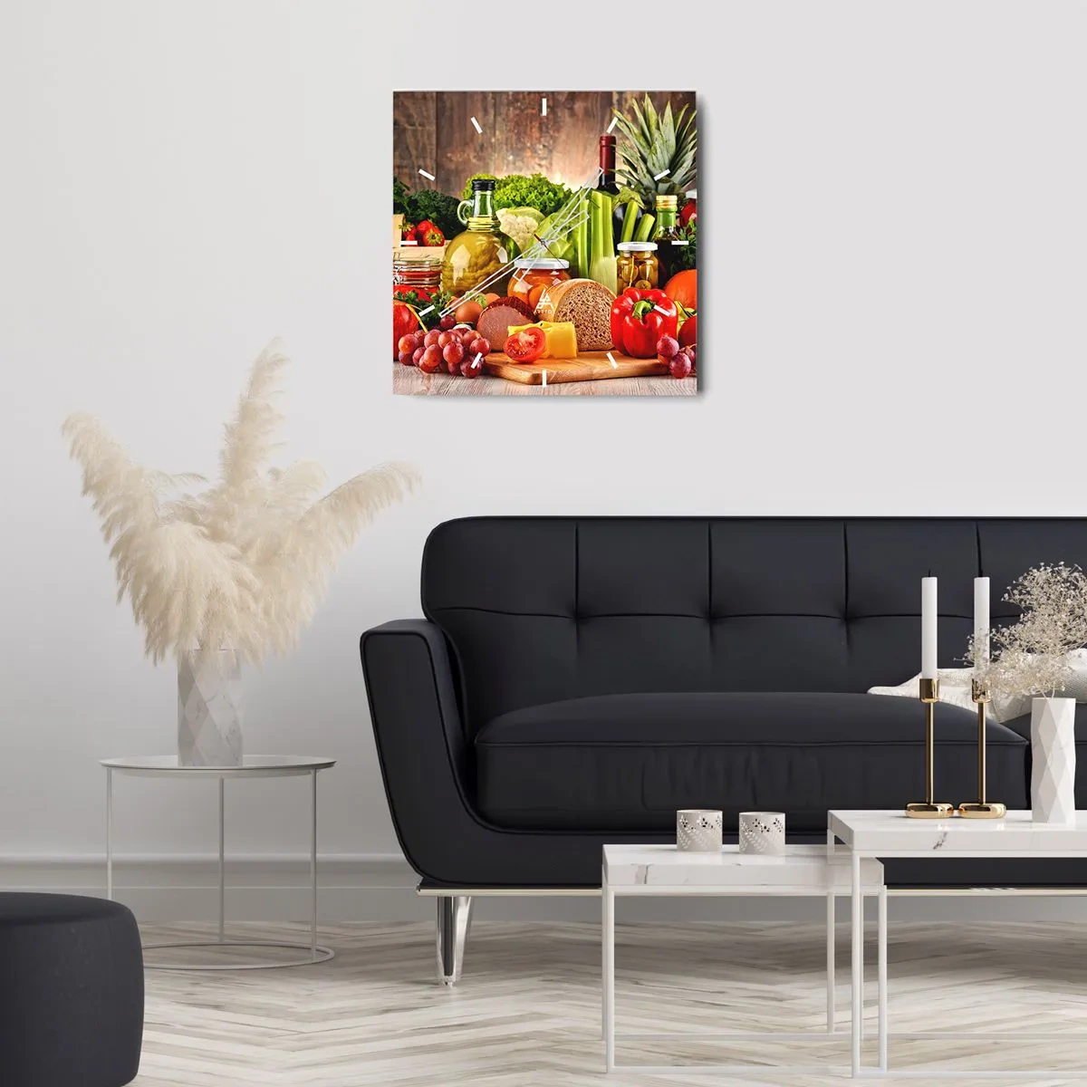 Ceas de perete - Ceas pe sticlă - Afumate, prăjite, marinate - 40x40 cm