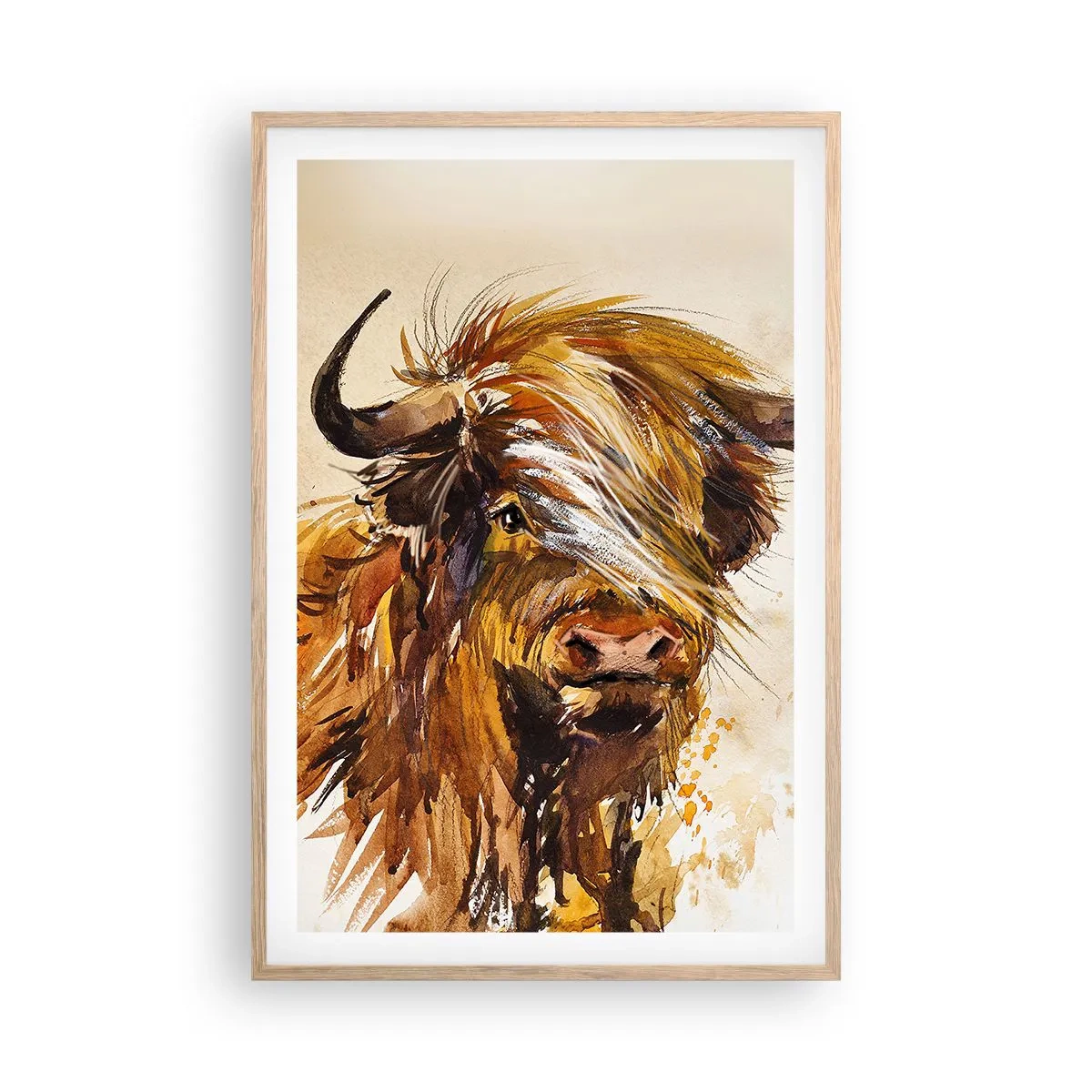 Poster în ramă de stejar deschis - Mândria vânătorului - 61x91 cm