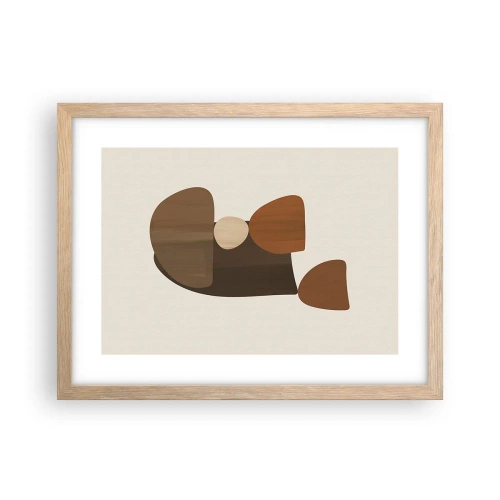 Poster în ramă de stejar deschis - Compoziție în bronz - 40x30 cm