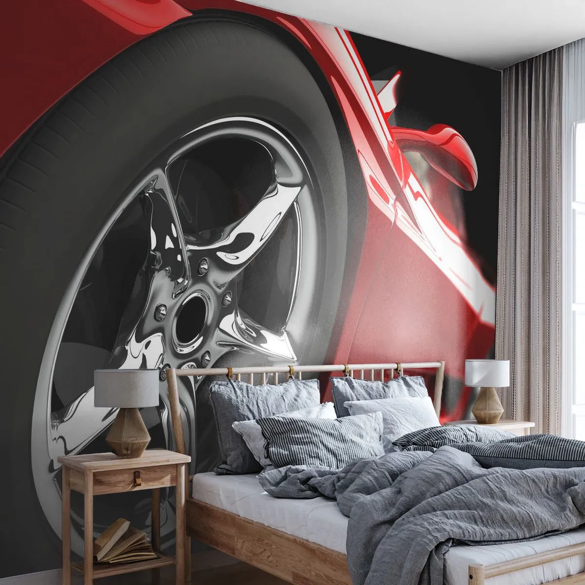 Tapet Premium Canvas - Construit pentru viteză - Automobile, Mașină sport, Rim - 250x175 cm