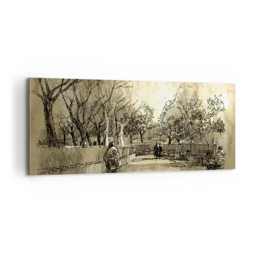 Tablou pe pânză - Un moment reținut cu pene - 100x40 cm