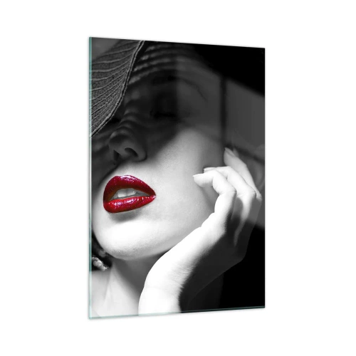 Tablou pe sticlă - Studiu în stacojiu - 50x70 cm