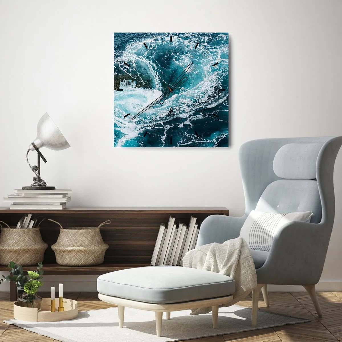 Ceas de perete - Ceas pe sticlă - Poarta spre interiorul Pământului - 40x40 cm