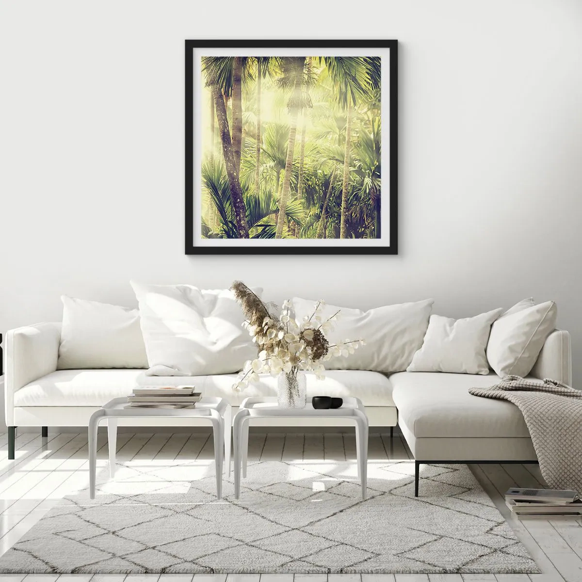 Poster în ramă neagră - Ardoare verde - 60x60 cm